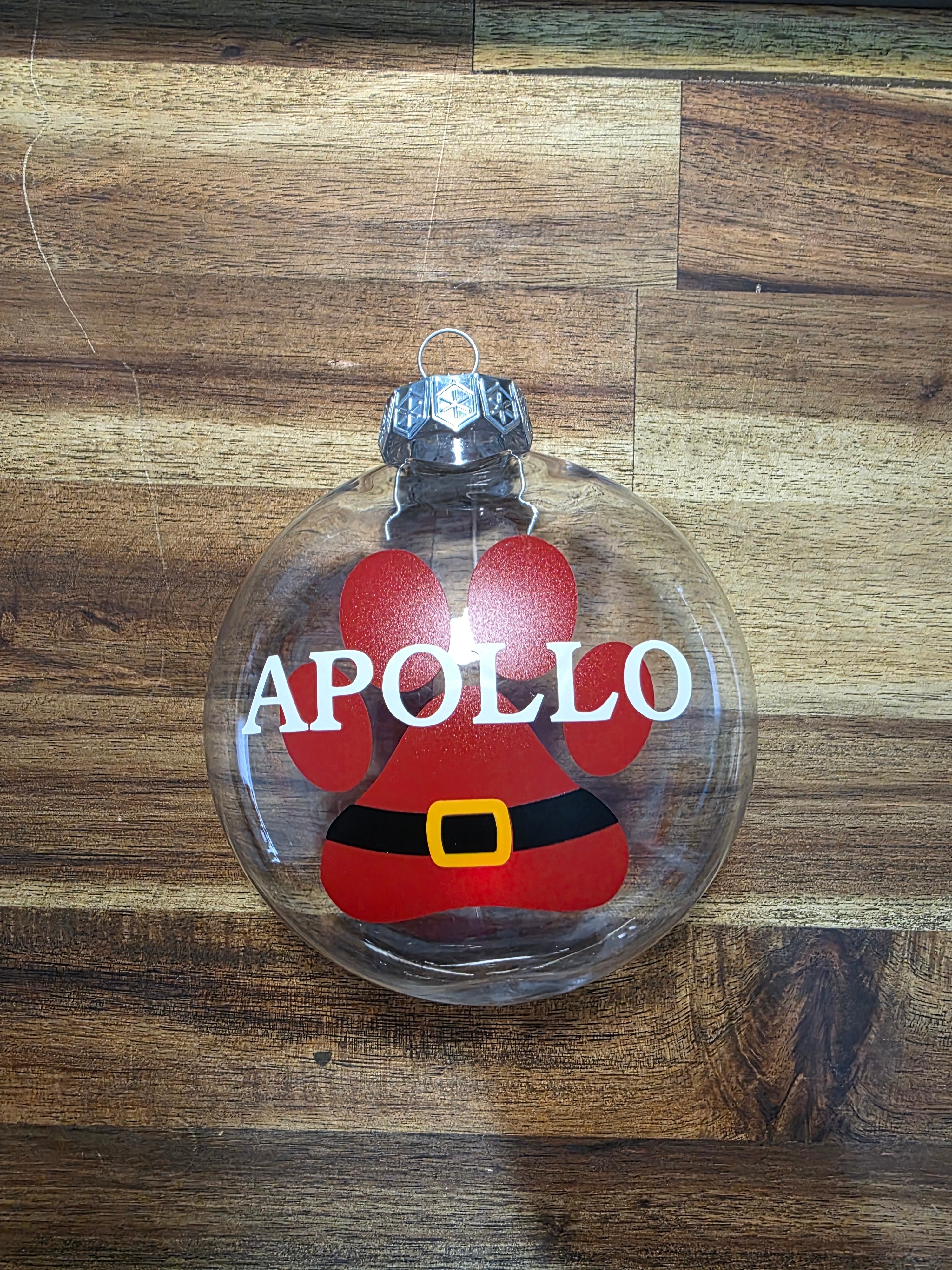 Ornament - Pet Paw Print and Name fillable bauble