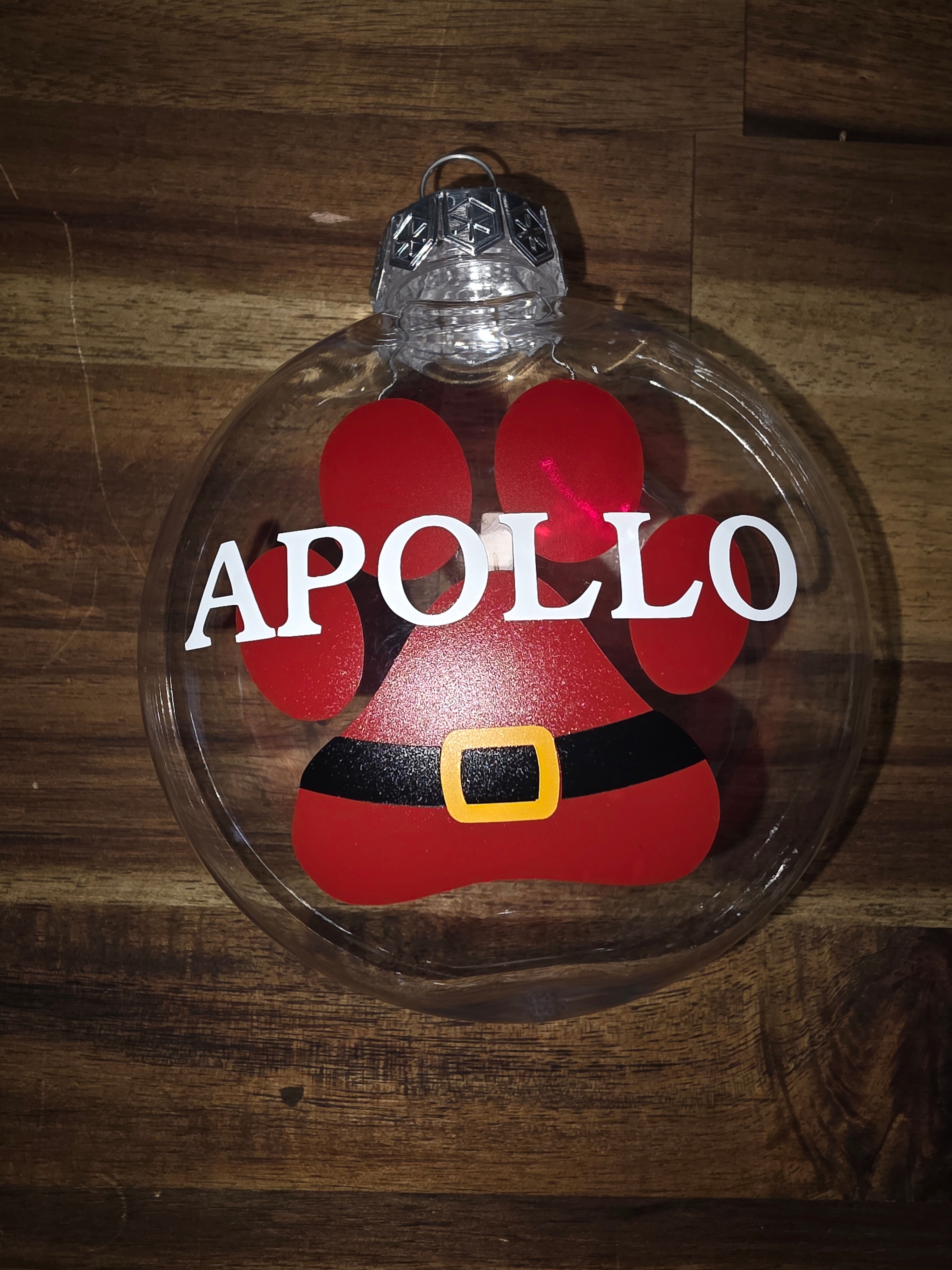 Ornament - Pet Paw Print and Name fillable bauble