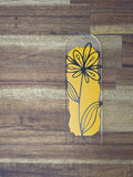 Bookmark - Yellow Background Black Flower